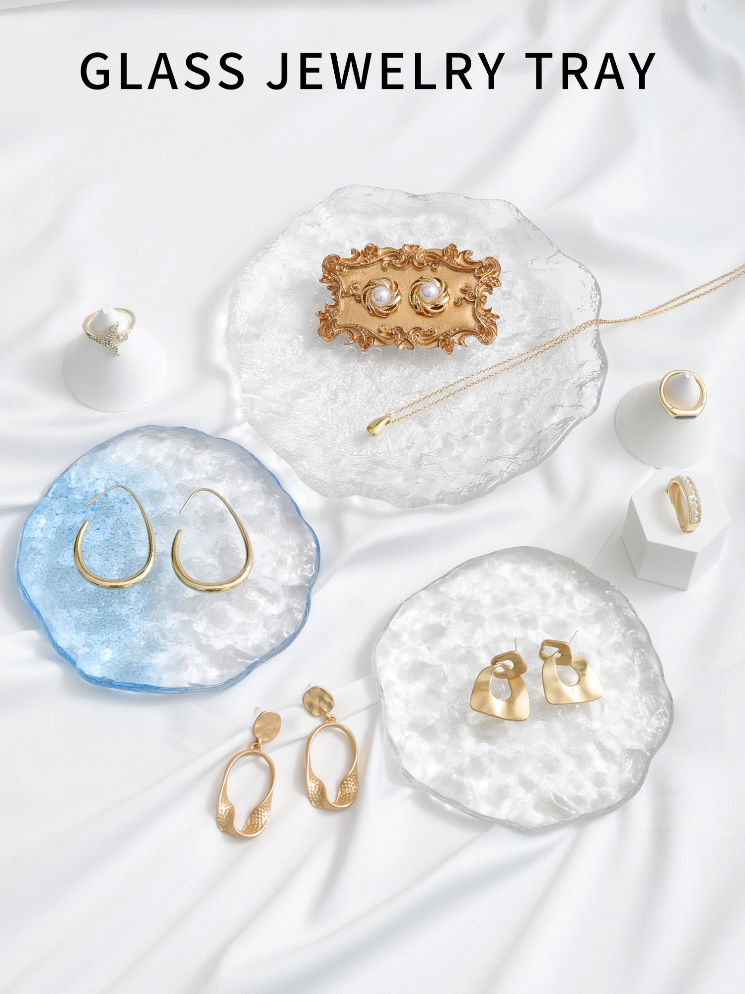 아트 유리 쥬얼리 트레이 랙 크리 에이 티브 쥬얼리 디스플레이 랙 귀걸이 귀걸이 랙 쥬얼리 보관함 사진 소품