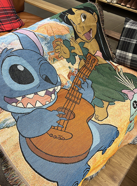 可爱史迪奇Stitch毛毯挂毯针织单人沙发毯盖毯史迪仔沙发垫床盖巾