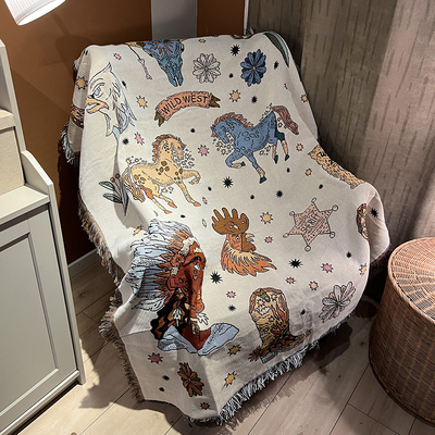 沙发毯插画艺术毛毯后备箱装饰