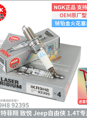 NGK铱铂金火花塞IKR9H8 92395菲亚特1.4T菲翔致悦Jeep自由客原厂