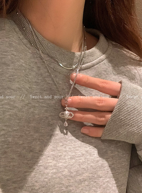 甜酷星球项链女夏天百搭