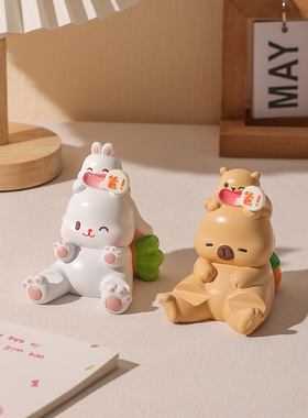 创意卡皮巴拉手机支架摆件办公桌面装饰工位好物送爸爸父亲节礼物