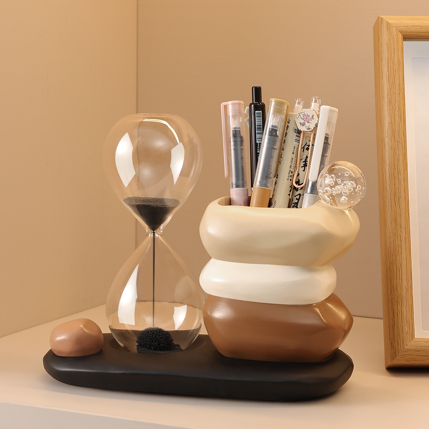 时来运转笔筒摆件轻奢高档