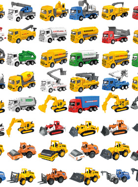 儿童合金迷你工程车套装挖掘机推土机搅拌车男孩玩具车礼物清仓