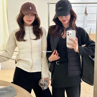 1301 小蛮腰排骨保暖棉服外套TM 柠檬绿茶 超级爆品立领修身