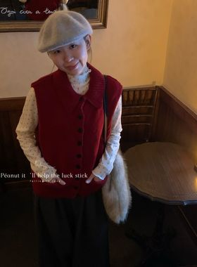 peanut花生家-韩代火爆延续排扣延续爆款加厚针织马甲1272