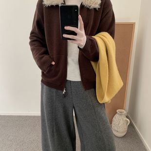 LSH99 毛领甜酷保暖毛衣 MUUTIS牧缇 绒雪冬上新韩系简约口袋时尚