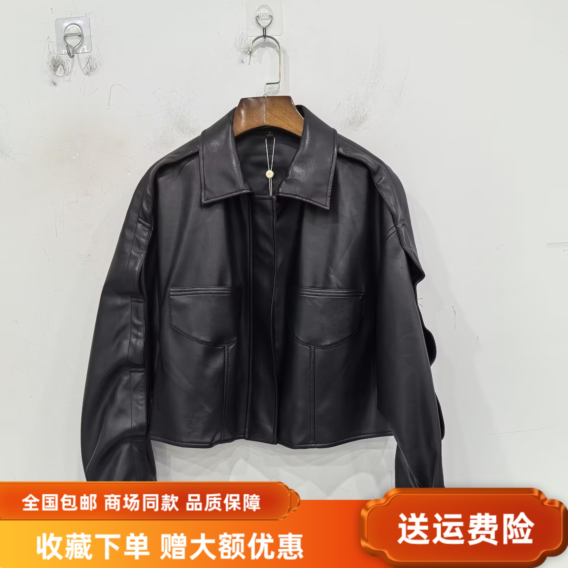 奕路莎E26CW817秋装2025新款时尚休闲宽松长袖夹克皮衣短款女外套