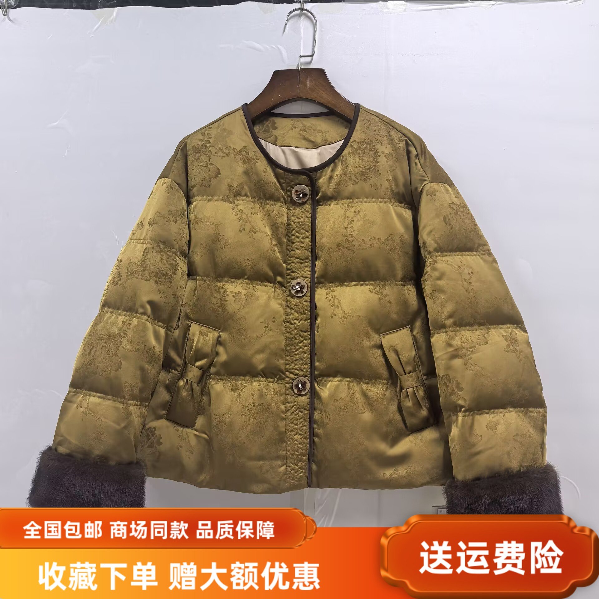 婉菲儿OSY-25D8729冬装2025女款时尚新中式国风轻薄羽绒服短外套
