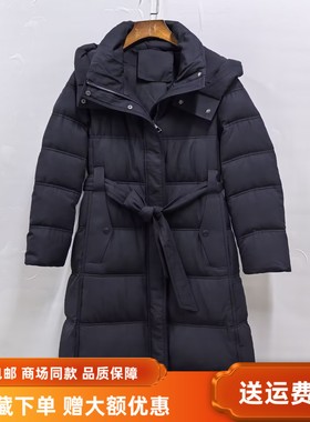 卓玛18023Z1012冬装2025女新款时尚休闲白鸭绒长款连帽羽绒服外套