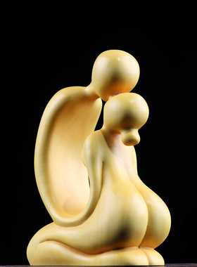 简爱工艺礼品客厅木雕摆件黄杨木