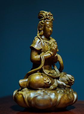天然金丝楠木玄关佛像观音摆件木雕工艺品家居装饰红木开放格礼品