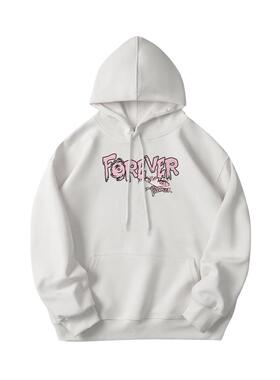 SMILE ISLAND 美式重磅宽松漫画印花连帽卫衣男生新款上衣