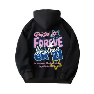 Forever21 套头印花长袖连帽卫衣