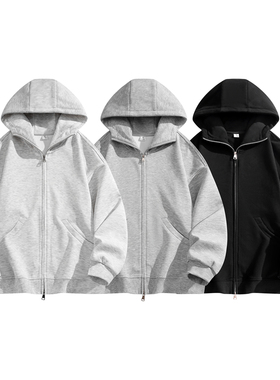 SMILEISLAND 连帽开衫卫衣2025新款春秋季潮牌简约纯色情侣外套