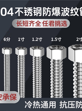 防爆304不锈钢波纹管4分6分1寸冷热进出水软管金属软管耐高温高压