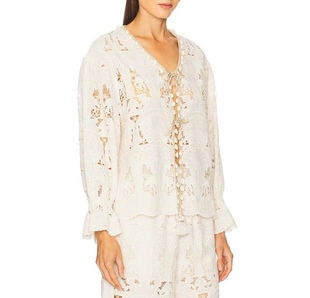 26早春新款欧式蕾丝镂空衬衫静奢风高级感罩衫Helsa风