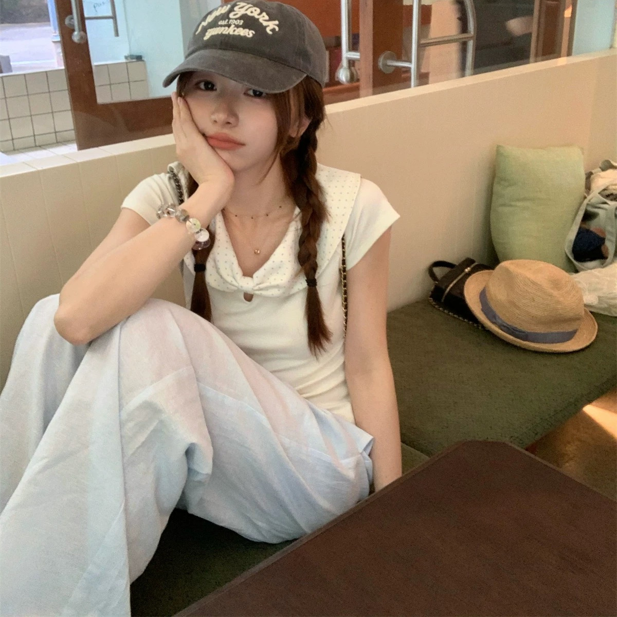 25蝴蝶结MIU系短袖T恤