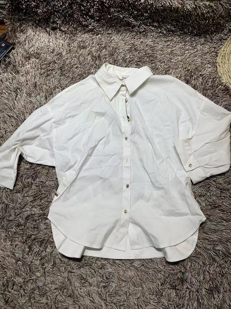 夏季七分袖上衣不易皱职业通勤衬衫女面试气质中袖伊华欧秀34