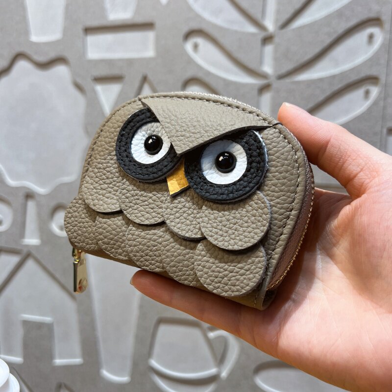 真皮卡包女士2026新款猫头鹰togo牛皮卡夹迷你卡套驾驶证件收纳包