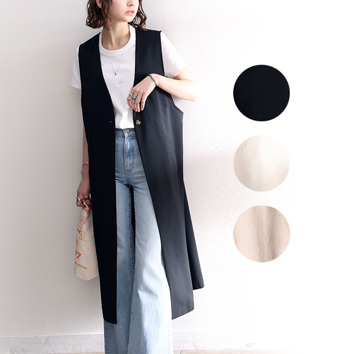 出口日本外贸春夏百搭多季节混搭风宽松休闲垂直线条无袖马甲长款,女装/女士精品,马夹,淘宝优惠券,粉丝福利购,淘宝优惠卷