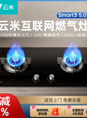 云米燃气灶天然气5.0kw大火力家用厨房灶具Smart3灶台嵌入式两用
