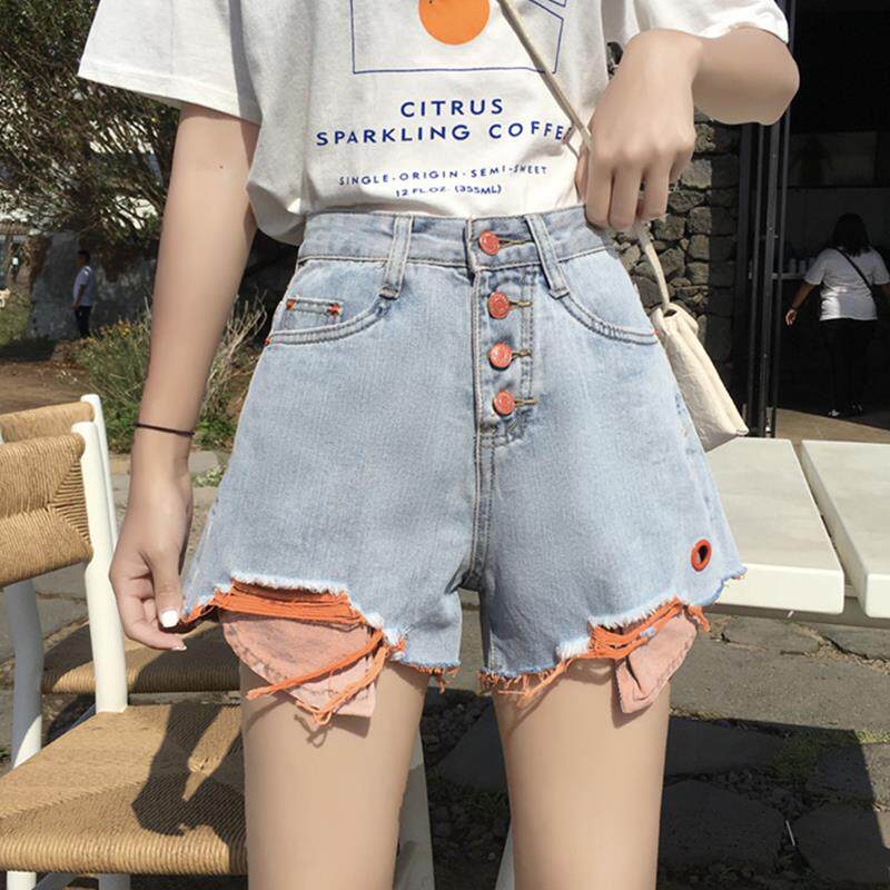 新款同款宽松夏季2019泫雅裤子高腰破洞牛仔裤女潮显瘦短裤阔腿裤在类目 女装/女士精品, 牛仔裤中 - 来自Buy2taobao.com提供专业的淘宝代购服务