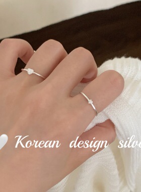 韩版INS风小众S925纯银花花戒指