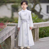 书生诗人古诗演出服 圆领袍儿童古装 男童汉服春秋唐装 唐朝李白服装