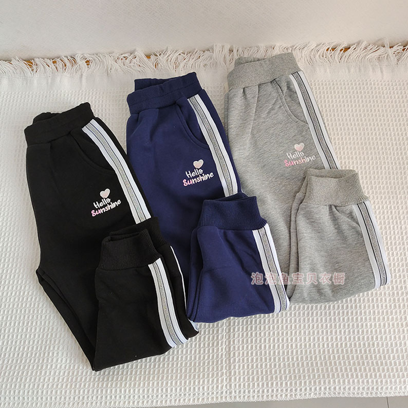 清仓不退换110-120春秋童装女童休闲运动裤儿童上学卫裤
