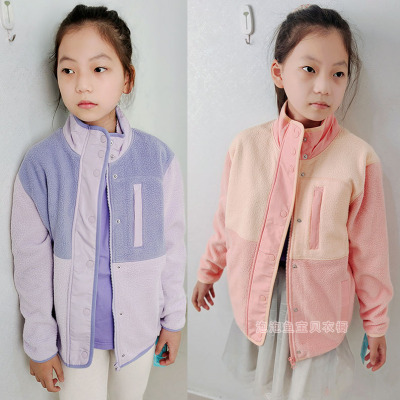 薄绒秋冬高领女童外套