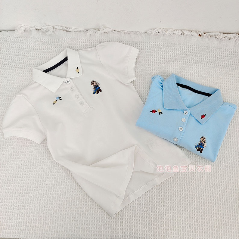 翻领女童polo衫短袖T恤夏季