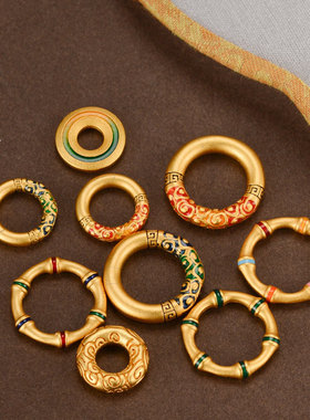 平安扣儿童挂件沙金吊坠护身符女