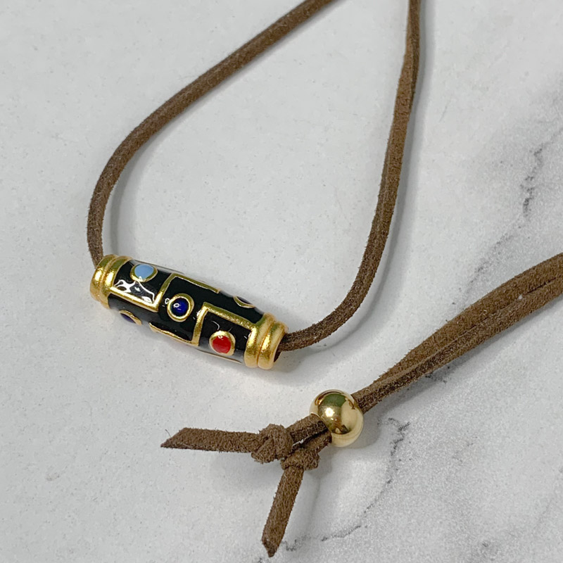 天珠横穿挂绳材料包编绳diy项链