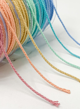 新品25色2mm纯色龙鳞绳棉绳 吊坠挂绳编织绳子手链手绳编绳线棉线