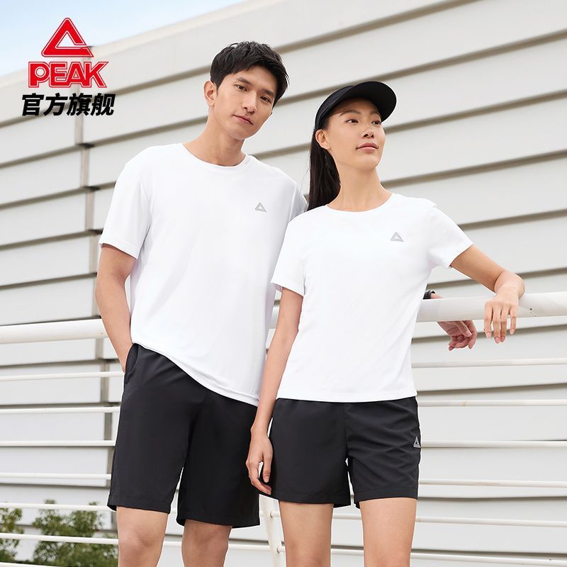 匹克速干t恤套装男女夏季2025新款透气休闲短袖短裤情侣运动半袖
