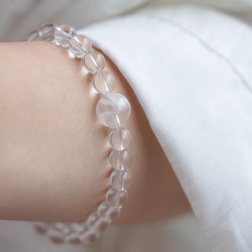 羽微 白水晶 雪花幽灵 天然水晶手串清冷美人意境水晶冰透简约