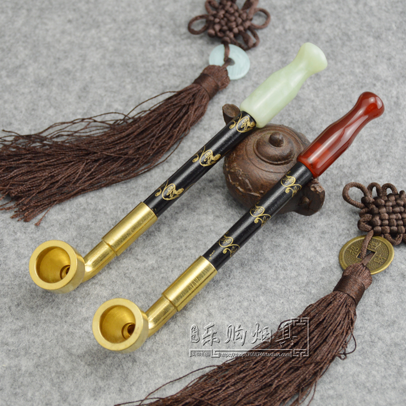 传统手工烟斗老式纯铜旱烟袋锅子实木烟杆玛瑙烟嘴烟丝斗男士烟具|ruв категории ZIPPO/швейцарский армейский нож/очки, курить, трубы - от Buy2taobao.com для оказания профессиональной услуги покупки агента Taobao