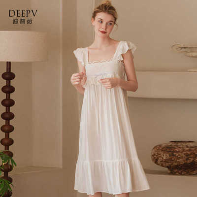 背心睡裙柔软棉夏季无袖纯欲