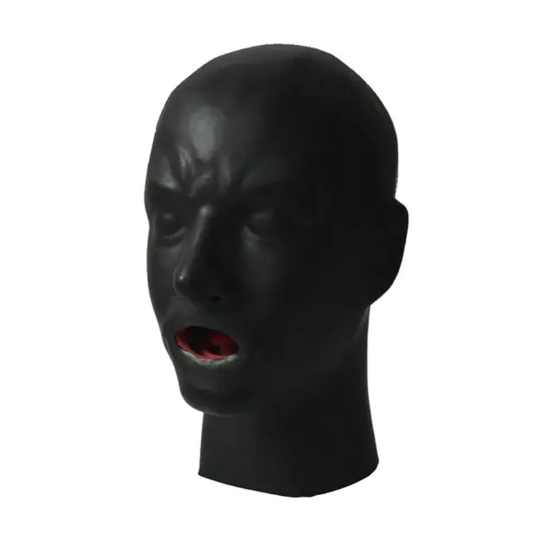 YINUO乳胶头套 加厚乳胶面具15cm鼻管牙套一次成型latex mask