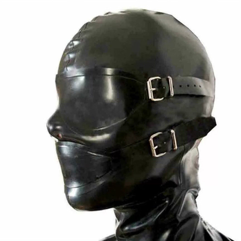 YINUO乳胶头套 乳胶面具 移动眼罩移动口罩 Latex mask 定制