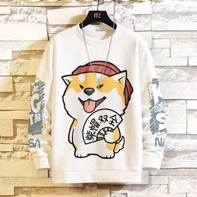 二哈柴犬卫衣男士宽松大码长袖