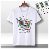t恤衫 扑克牌图案黑桃AJQ兄弟装 寝室棋牌服圆领短袖 上衣服可定制男