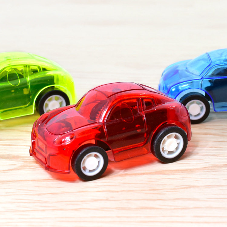 迷你糖果色迷你回力小汽车透明回力小车儿童地摊玩具 礼品小玩具