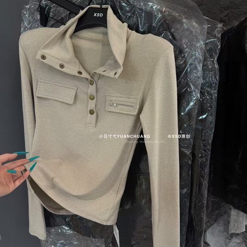 韩国东大门2025秋季女装时尚新款百搭简约复古翻领显瘦小衫上衣