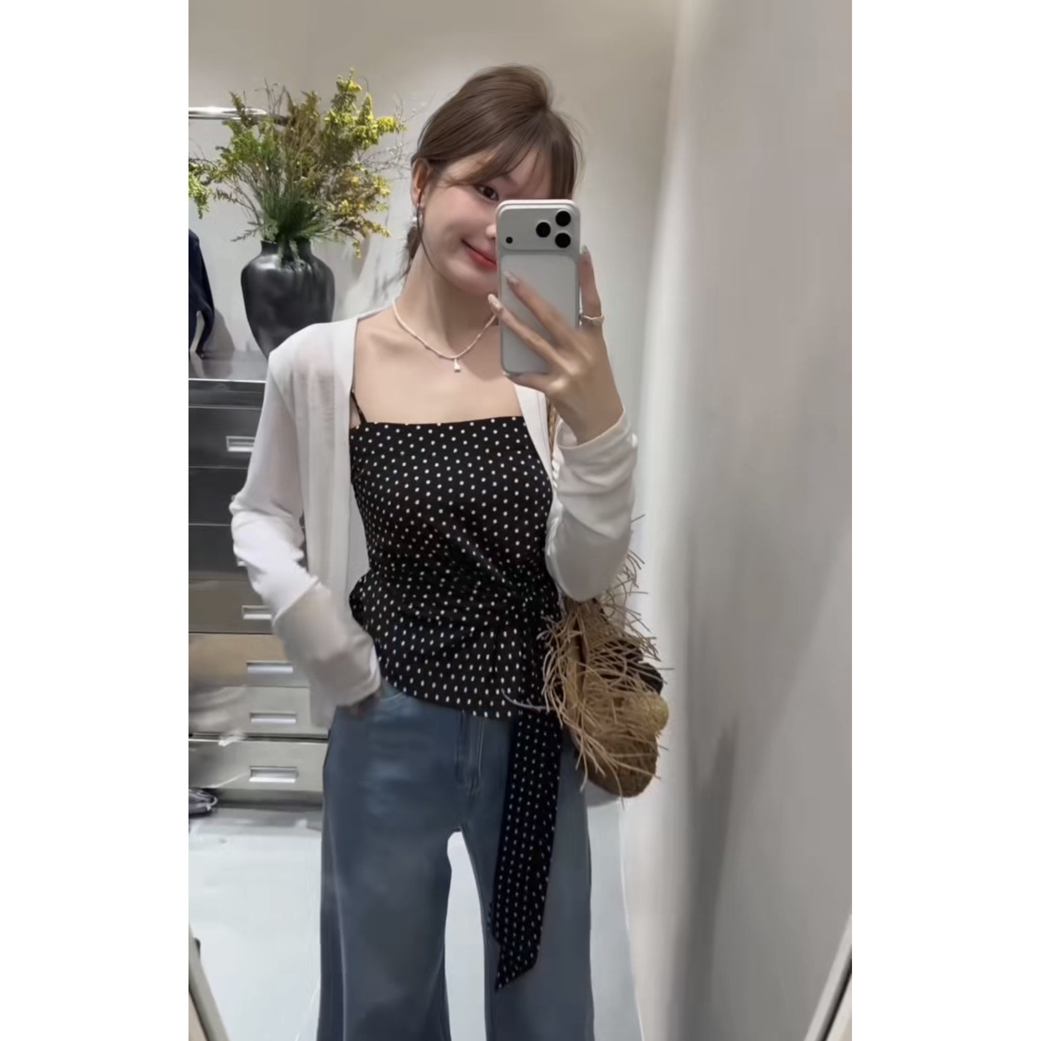 日常通勤松弛感碎花吊带背心+防晒短款开衫套装2026春季新款韩版