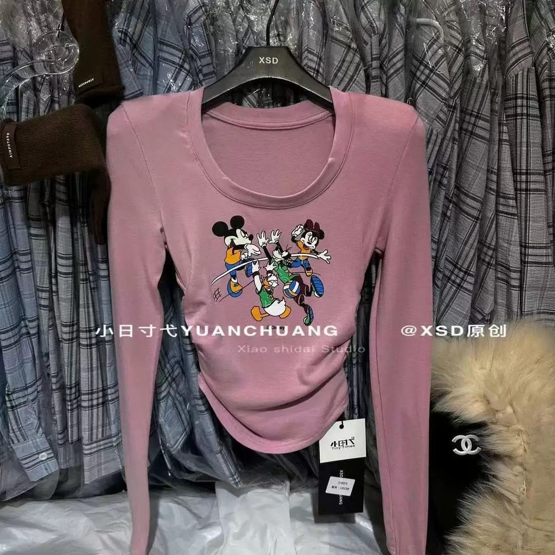 韩国东大门2025秋冬季新款韩版时尚辣妹纽扣修身打底衫长袖T恤,女装/女士精品,T恤,淘宝优惠券,粉丝福利购,淘宝优惠卷