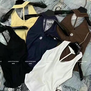 韩版夏季2025新款辣妹性感露背V领吊带背心女修身自带胸垫挂脖
