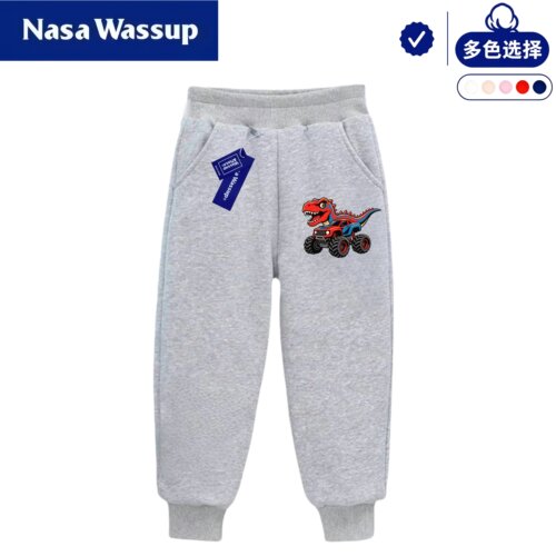 WASSUP霸王龙恐龙越野车男童卫裤运动裤帅气长裤春秋冬季男孩裤子