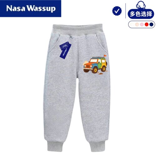 WASSUP卡通赛车越野车男童卫裤运动裤百搭长裤春秋冬季男孩裤子